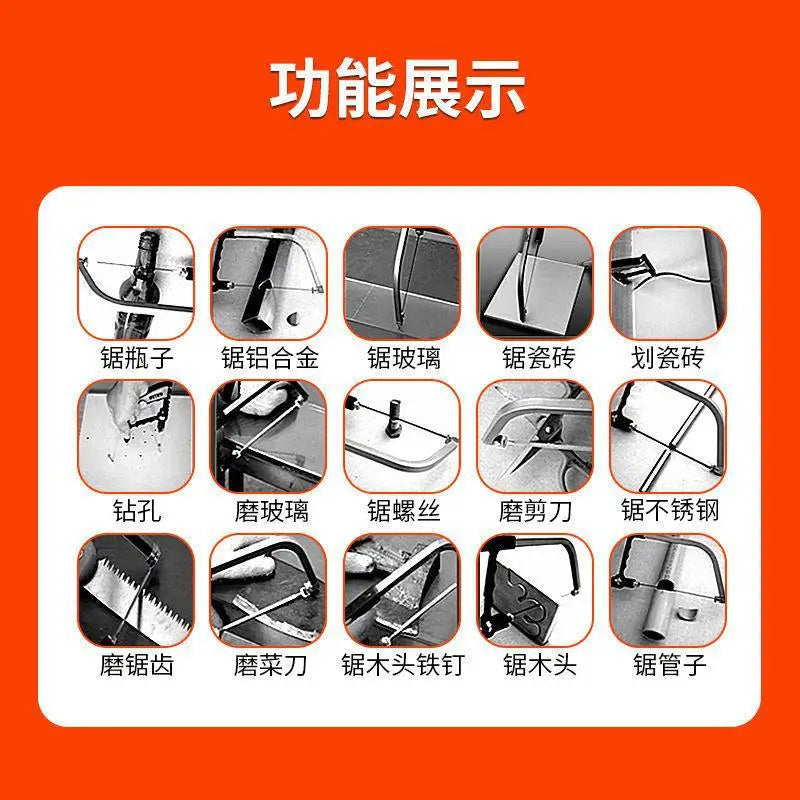 12Pc Magic Handsaw Small Mini Woodworking Latte Art Saw Seven-In-One Carpenter'S Wood SA Hacksaw Blade Tile Saw Tool