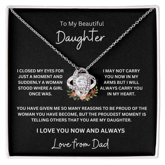 To My Beautiful Daughter / Love From Dad (Love Knot Necklace)